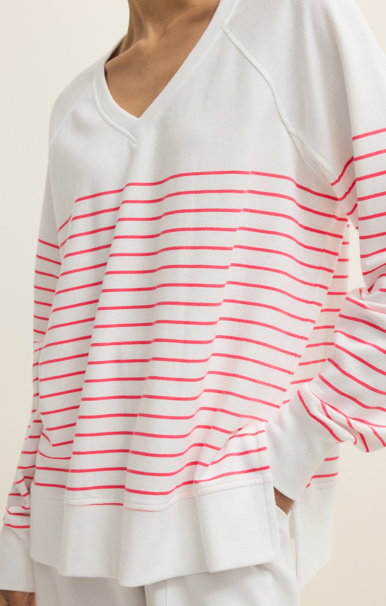 Weekender Stripe V Neck