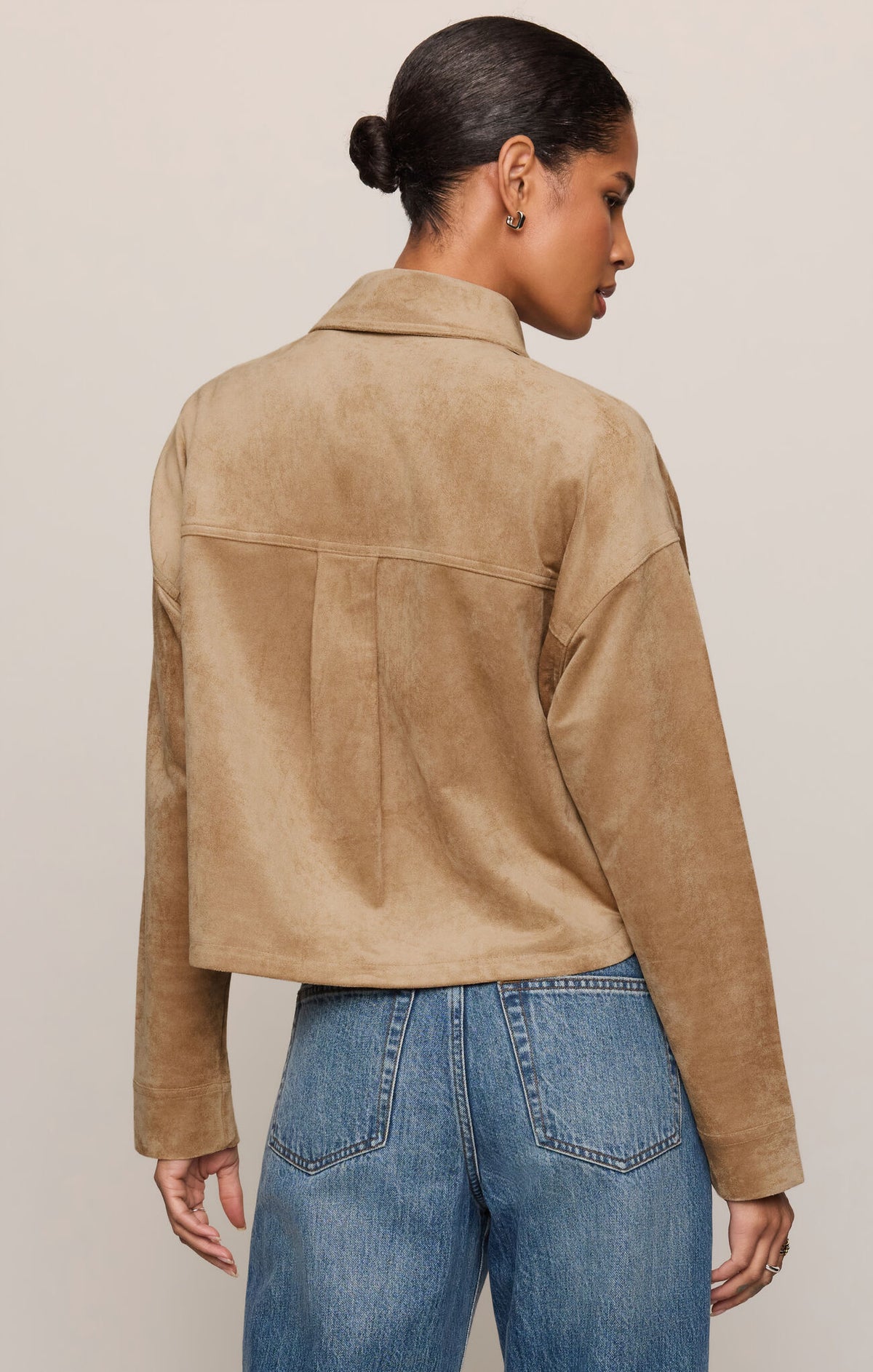 All Day Cropped Suede Jacket